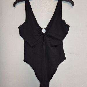 H&M Black Textured Swimsuit